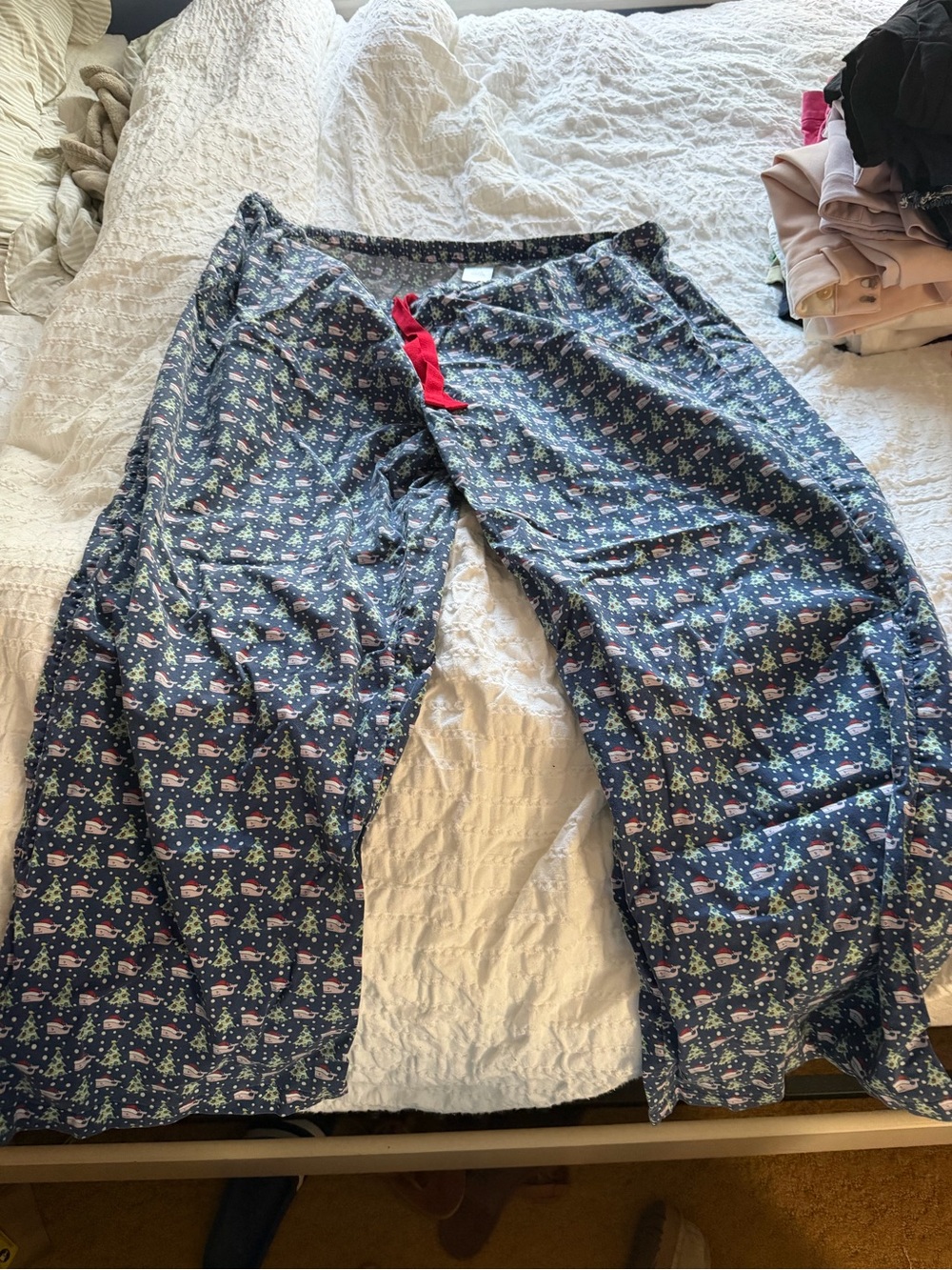Vineyard Vines Navy Printed Jogger Lounge Pants with Red Drawstring